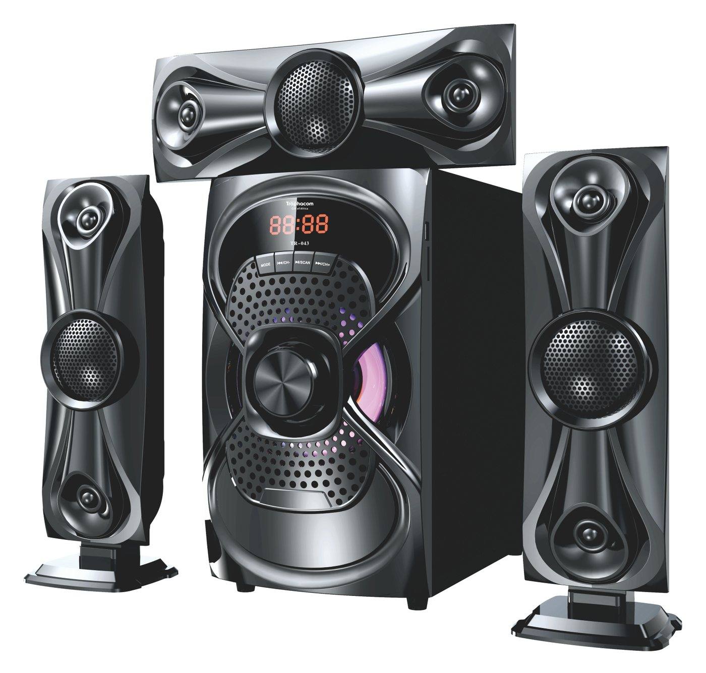 Home theatre speaker system, tall satellites – Trophacom AU-02