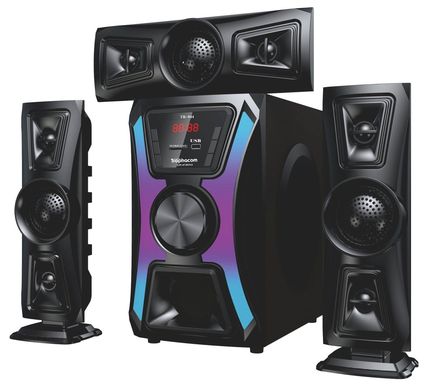 Home theatre speaker system, LED accent – Trophacom AU-03