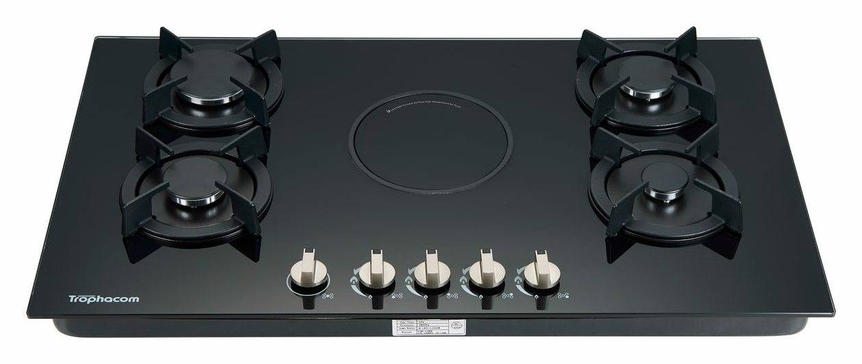 4-burner built-in glass hob with centre plate – Trophacom GS-08
