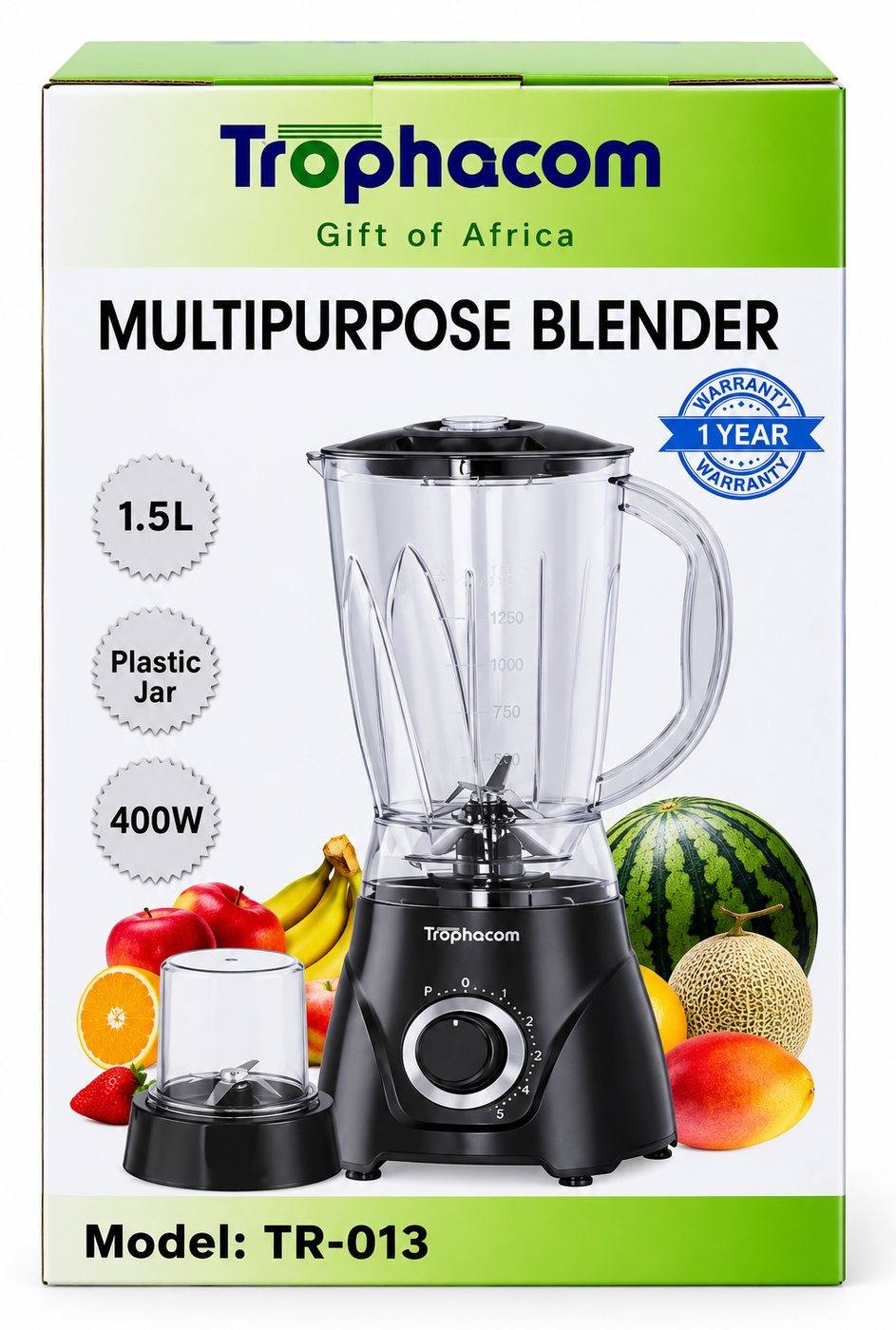 Multipurpose blender 1.5 L, 400 W – Trophacom TR-013